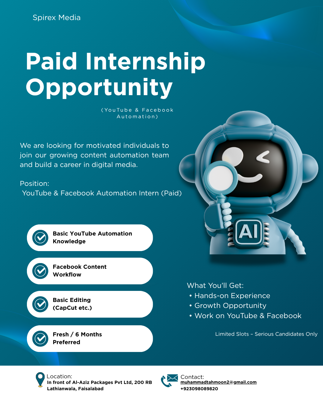 Spirex Media Hiring Poster